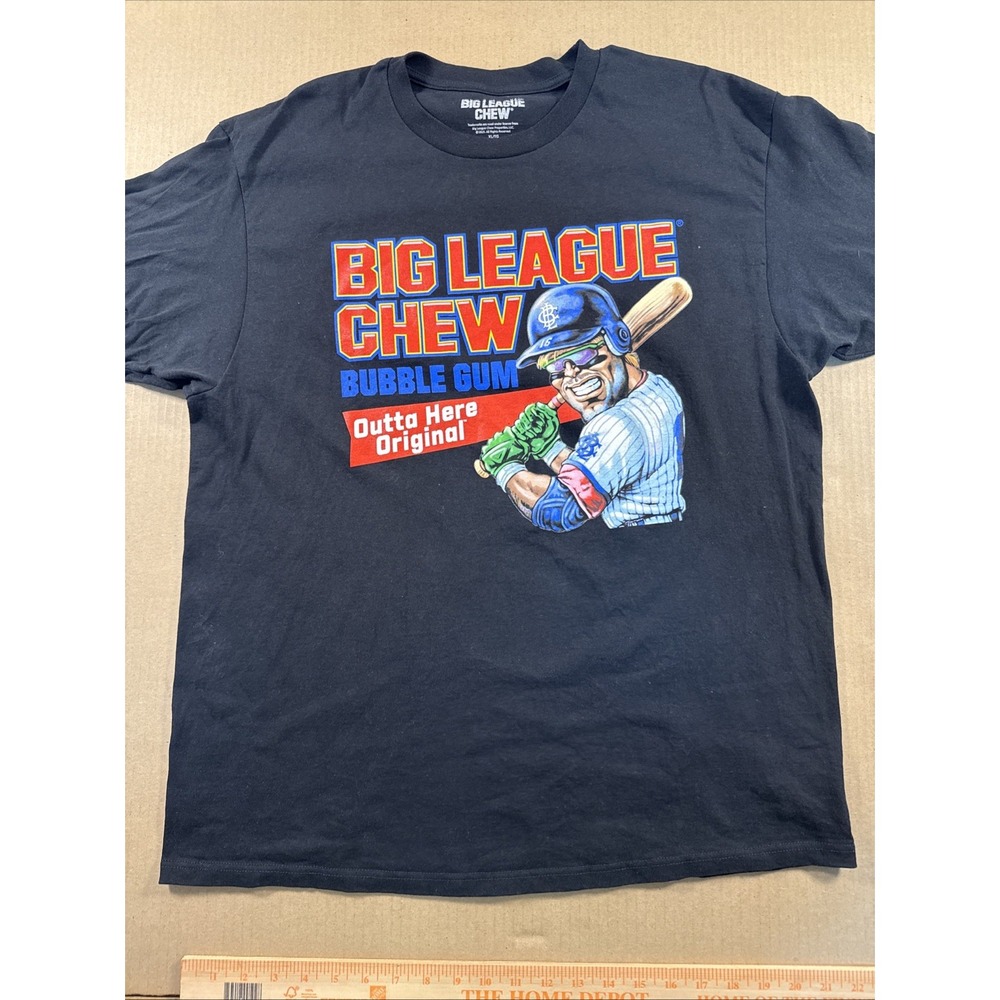 Big League Chew Black Large T Shirt Adult Size XL Black Baseball